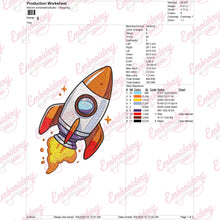 Space Rocket Embroidery Design