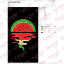 Watermelon Vaporwave Sunset Embroidery Design