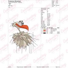 Cartoon Vulture Bird Head Embroidery Design