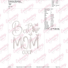 Best Mom Ever Butterfly Embroidery Design