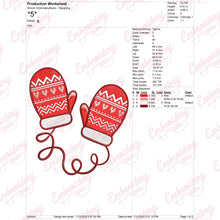 Pair Of Knitted Christmas Embroidery Design