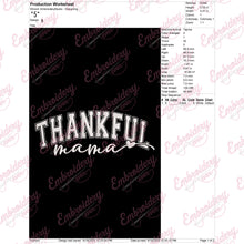 Thanksgiving Thankful Mama Embroidery File