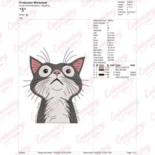 Funny Cat Looking Upwards Embroidery Design