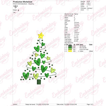 Christmas Heart Tree Embroidery Design