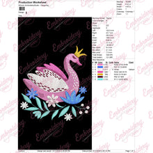 Swan Princess Embroidery Design
