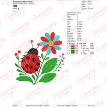 Ladybug Floral Wreath Embroidery Design
