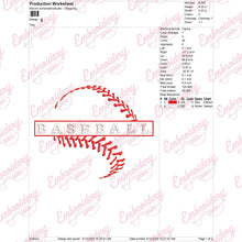 Baseball Apparel Embroidery Design