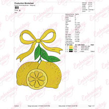 Lemon Bow Embroidery Design