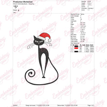 Christmas Black Cat Embroidery Design