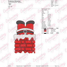 Christmas Santa In Chimney Embroidery Design