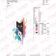 Abstract Cats Embroidery Design