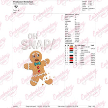 Oh Snap! Gingerbread Man Christmas Embroidery Design