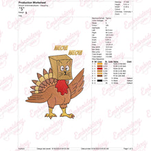 Turkey Cat Thanksgiving Embroidery Design