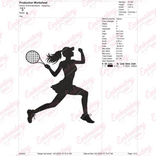 Girl Playing Tennis Embroidery Design