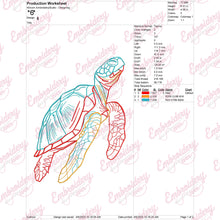 Sea Turtle LinArt Embroidery Design