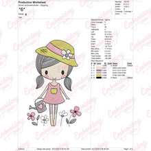 Gardener Girl Embroidery Design