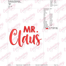 Mr. Claus Christmas Embroidery Design