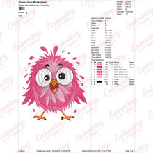 Cute Pink Bird Embroidery Design