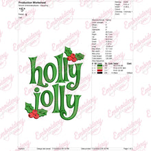 Holly Jolly Christmas Embroidery Design