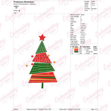 Modern Christmas Tree Applique Embroidery Design