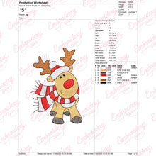 Christmas Reindeer Embroidery Design