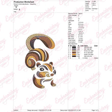 Cute Chipmunk Embroidery Design