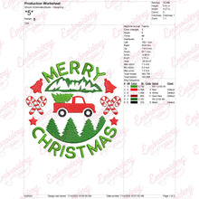 Christmas Tree Truck Embroidery Design