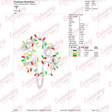 Pussy Cat Christmas Light Embroidery Design