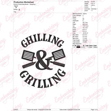 Chilling & Grilling Embroidery Design