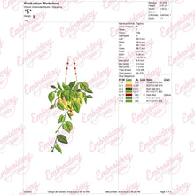 Hanging Plant Machine Embroidery Design