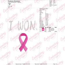 I Won Breast Cancer Survivor Embroidery Design