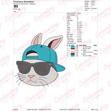 Cool Bunny Face Happy Easter Embroidery Design