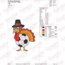 Soccer Turkey Thanksgiving Embroidery Design
