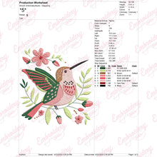Tropical Leaves And Flowers With Bird Embroidery Design