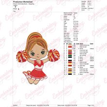 Cute Cheerleader Embroidery Design