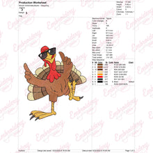 Dancing Turkey Thanksgiving Embroidery Design