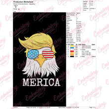 Merica Bald Eagle with American Flag Sunglasses Embroidery Design