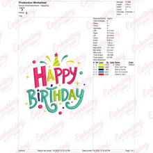 Happy Birthday Embroidery Design