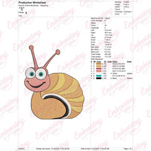 Cute And Funny Snail Embroidery Design