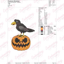 Crow On Halloween Pumpkin Embroidery Design