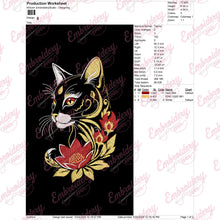 Flower Cat Embroidery Pattern