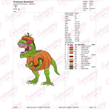 T-rex Dinosaur In Pumpkin Halloween Embroidery Design