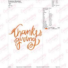 Thanksgiving Script Embroidery Design