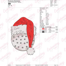 Christmas Golf Ball With Santa Hat Embroidery Design
