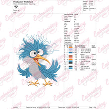 Funny Crazy Bird Machine Embroidery Design