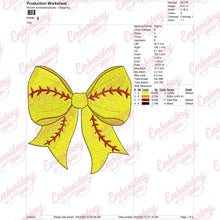 Softball Coquette Bow Embroidery Design