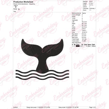 Whale Tail In Waves Embroidery Design