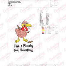 Have A Plucking Good Thanksgiving Embroidery Design