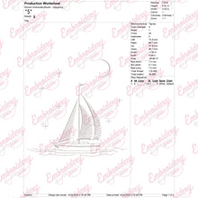 Sailboat At Night Machine Embroidery Design
