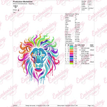 Neon Lion Head Embroidery Design